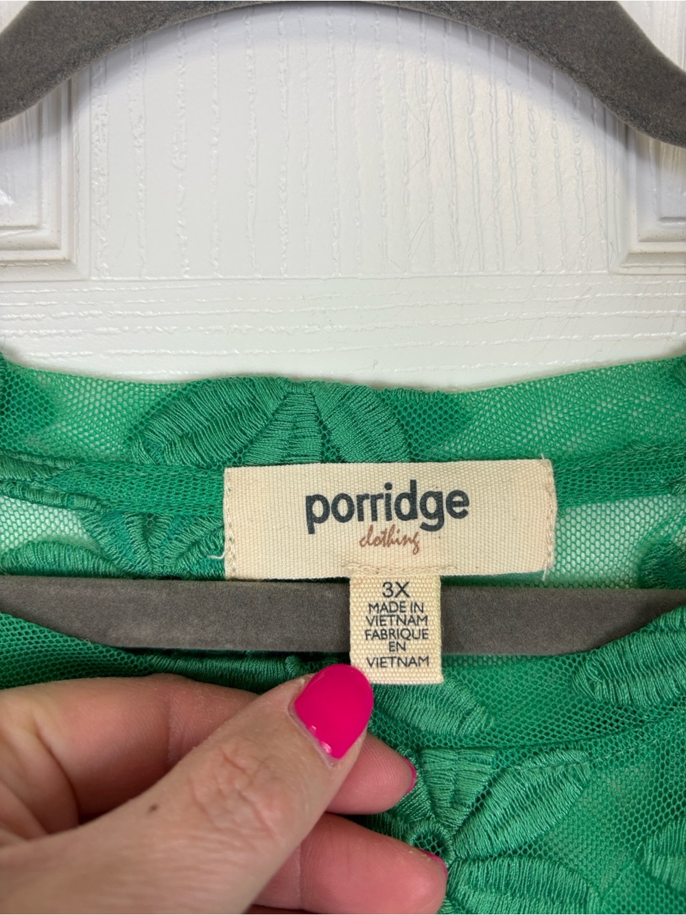 Anthropologie Porridge green floral sheer lace top sz 3X - Picture 7 of 9